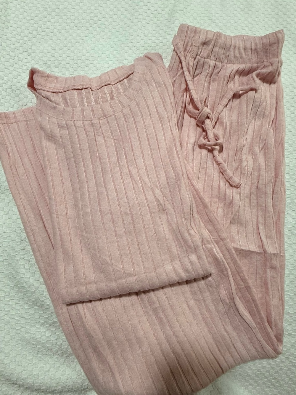 Amazon Essentials Ribbed Two-Piece Pajama Set - Light Pink